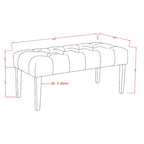 Panca accentuata Noor con bottoni in tessuto di Furniture of America