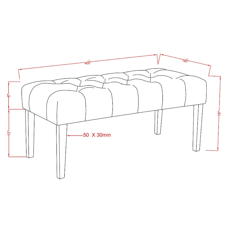 Panca accentuata Noor con bottoni in tessuto di Furniture of America