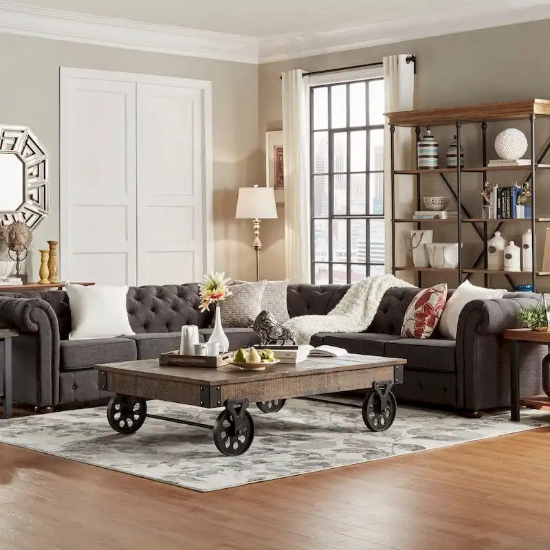 Divano componibile a L Chesterfield Knightsbridge di iNSPIRE Q Artisan