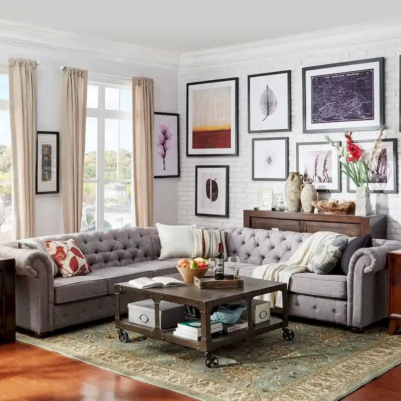Divano componibile a L Chesterfield Knightsbridge di iNSPIRE Q Artisan