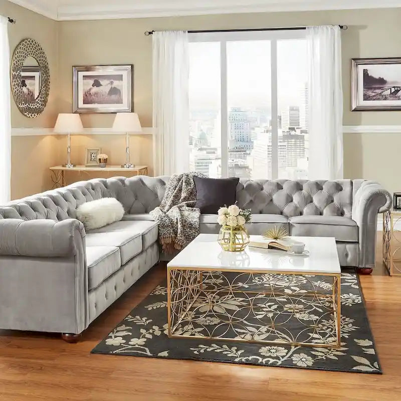Divano componibile a L Chesterfield Knightsbridge di iNSPIRE Q Artisan