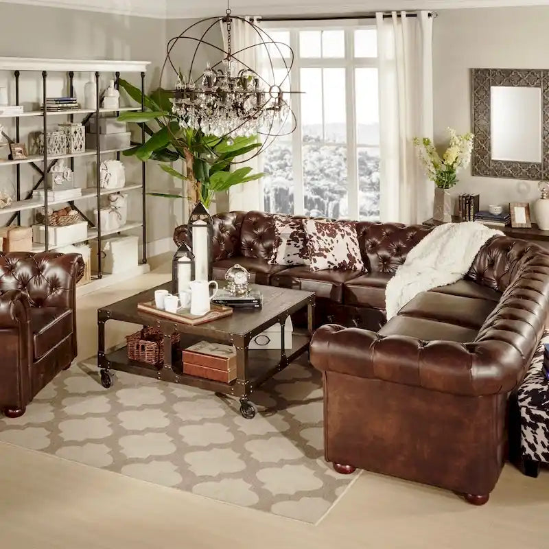 Divano componibile a L Chesterfield Knightsbridge di iNSPIRE Q Artisan