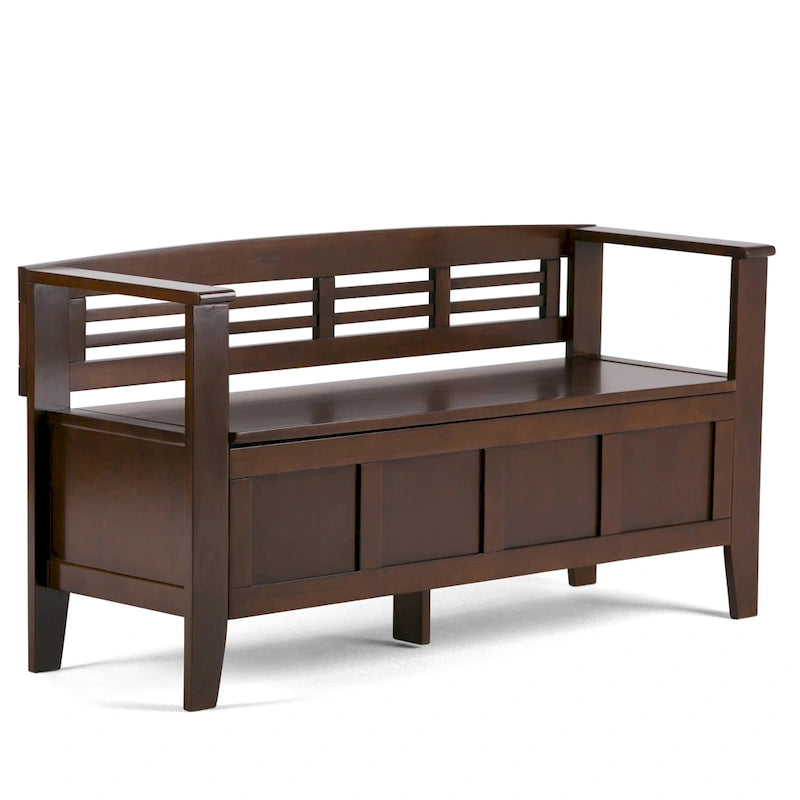 WYNDENHALL Chandler Banc de rangement d'entrée contemporain en bois massif de 48 pouces de large - 48 x 17 x 25,2