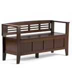 WYNDENHALL Chandler Banc de rangement d'entrée contemporain en bois massif de 48 pouces de large - 48 x 17 x 25,2