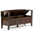 WYNDENHALL Chandler Banc de rangement d'entrée contemporain en bois massif de 48 pouces de large - 48 x 17 x 25,2