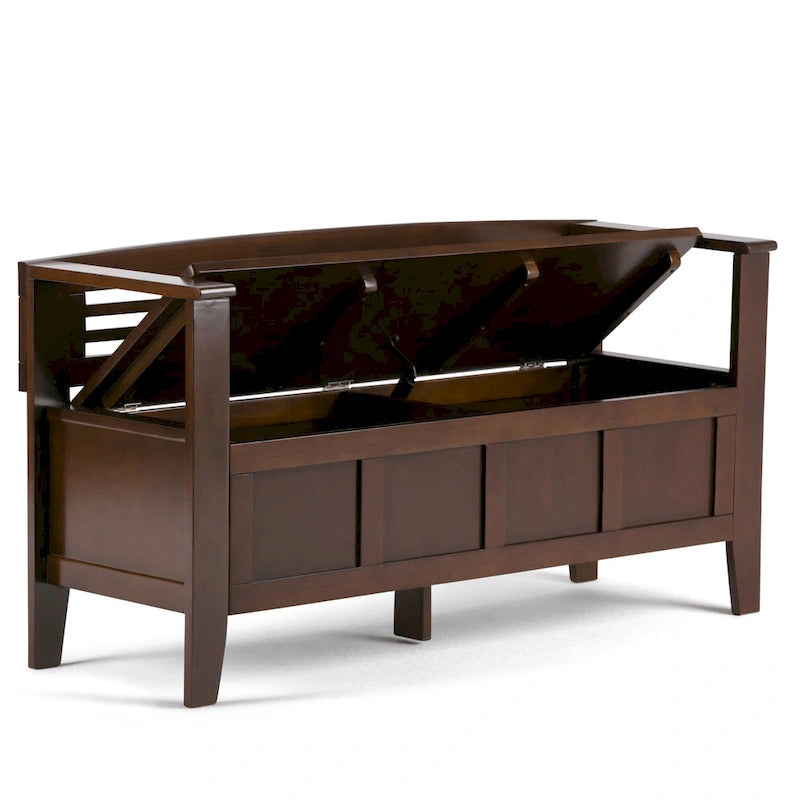 WYNDENHALL Chandler Banc de rangement d'entrée contemporain en bois massif de 48 pouces de large - 48 x 17 x 25,2