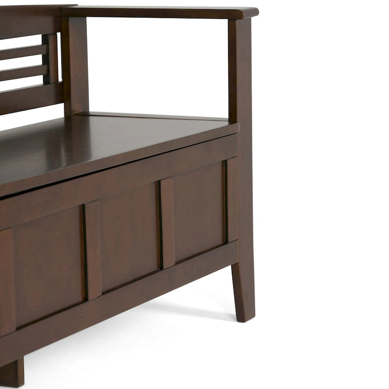 WYNDENHALL Chandler Banc de rangement d'entrée contemporain en bois massif de 48 pouces de large - 48 x 17 x 25,2