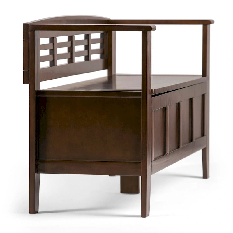 WYNDENHALL Chandler Banc de rangement d'entrée contemporain en bois massif de 48 pouces de large - 48 x 17 x 25,2