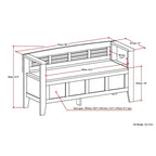 WYNDENHALL Chandler Banc de rangement d'entrée contemporain en bois massif de 48 pouces de large - 48 x 17 x 25,2