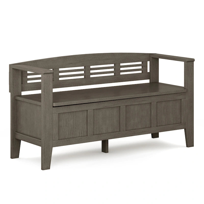 WYNDENHALL Chandler Banc de rangement d'entrée contemporain en bois massif de 48 pouces de large - 48 x 17 x 25,2