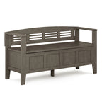 WYNDENHALL Chandler Banc de rangement d'entrée contemporain en bois massif de 48 pouces de large - 48 x 17 x 25,2