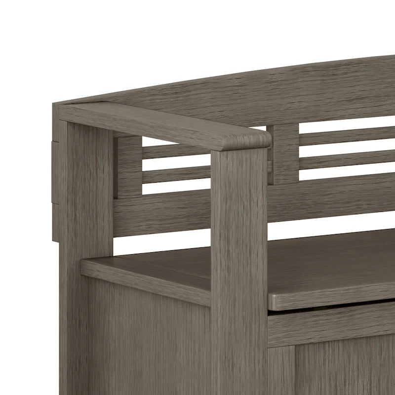 WYNDENHALL Chandler Banc de rangement d'entrée contemporain en bois massif de 48 pouces de large - 48 x 17 x 25,2