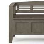 WYNDENHALL Chandler Banc de rangement d'entrée contemporain en bois massif de 48 pouces de large - 48 x 17 x 25,2