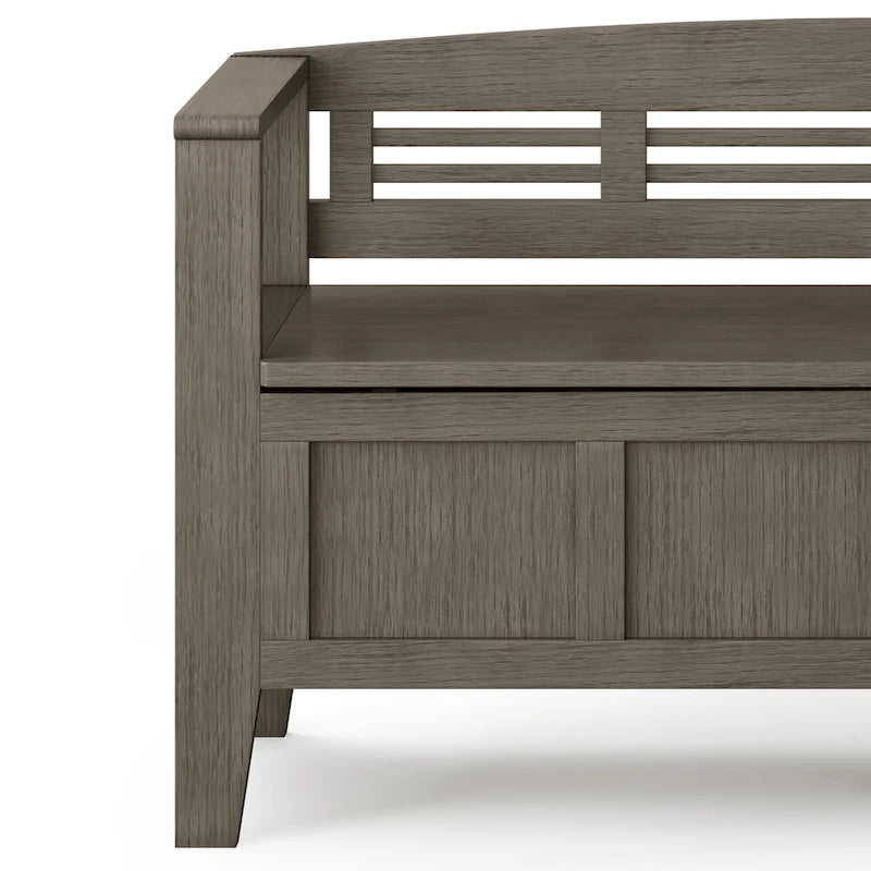 WYNDENHALL Chandler Banc de rangement d'entrée contemporain en bois massif de 48 pouces de large - 48 x 17 x 25,2