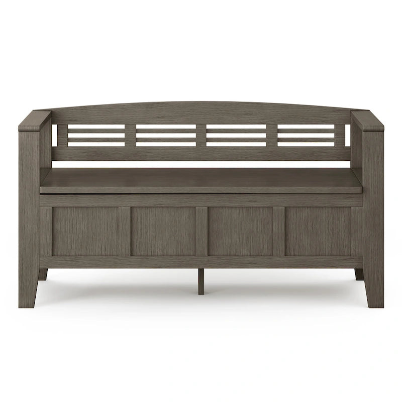 WYNDENHALL Chandler Banc de rangement d'entrée contemporain en bois massif de 48 pouces de large - 48 x 17 x 25,2