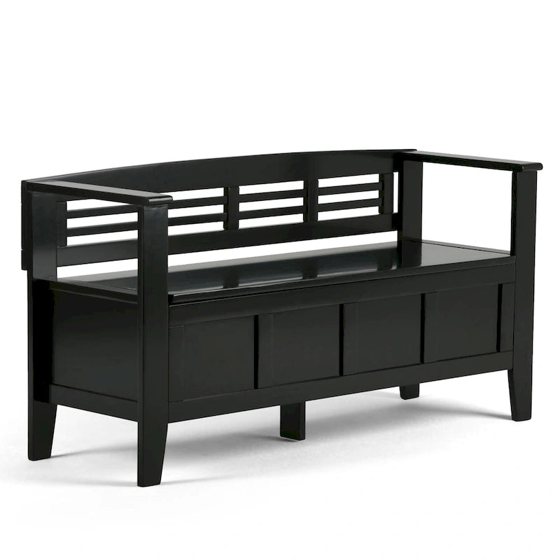WYNDENHALL Chandler Banc de rangement d'entrée contemporain en bois massif de 48 pouces de large - 48 x 17 x 25,2