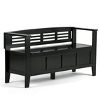 WYNDENHALL Chandler Banc de rangement d'entrée contemporain en bois massif de 48 pouces de large - 48 x 17 x 25,2