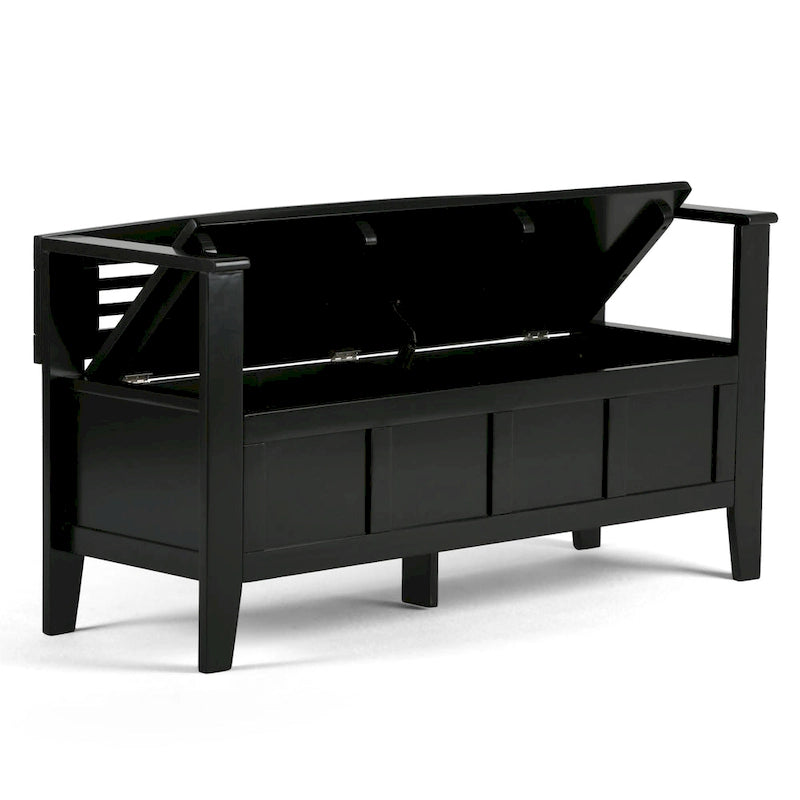 WYNDENHALL Chandler Banc de rangement d'entrée contemporain en bois massif de 48 pouces de large - 48 x 17 x 25,2