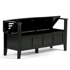 WYNDENHALL Chandler Banc de rangement d'entrée contemporain en bois massif de 48 pouces de large - 48 x 17 x 25,2