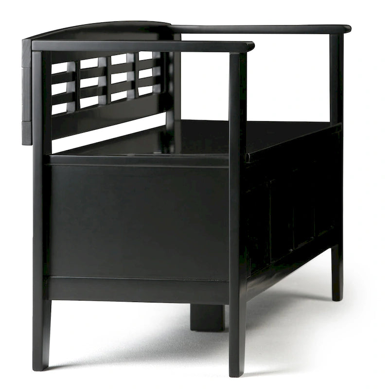 WYNDENHALL Chandler Banc de rangement d'entrée contemporain en bois massif de 48 pouces de large - 48 x 17 x 25,2