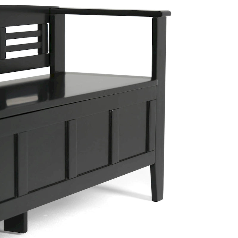 WYNDENHALL Chandler Banc de rangement d'entrée contemporain en bois massif de 48 pouces de large - 48 x 17 x 25,2