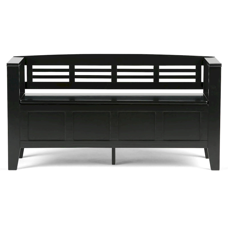 WYNDENHALL Chandler Banc de rangement d'entrée contemporain en bois massif de 48 pouces de large - 48 x 17 x 25,2