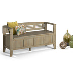 WYNDENHALL Chandler Banc de rangement d'entrée contemporain en bois massif de 48 pouces de large - 48 x 17 x 25,2