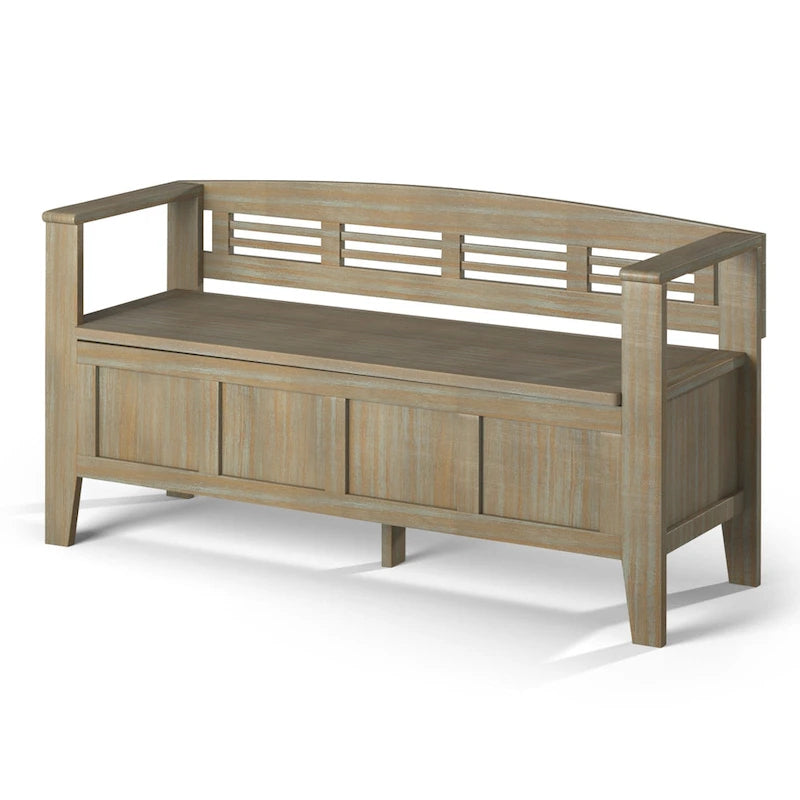 WYNDENHALL Chandler Banc de rangement d'entrée contemporain en bois massif de 48 pouces de large - 48 x 17 x 25,2