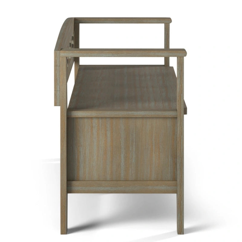 WYNDENHALL Chandler Banc de rangement d'entrée contemporain en bois massif de 48 pouces de large - 48 x 17 x 25,2