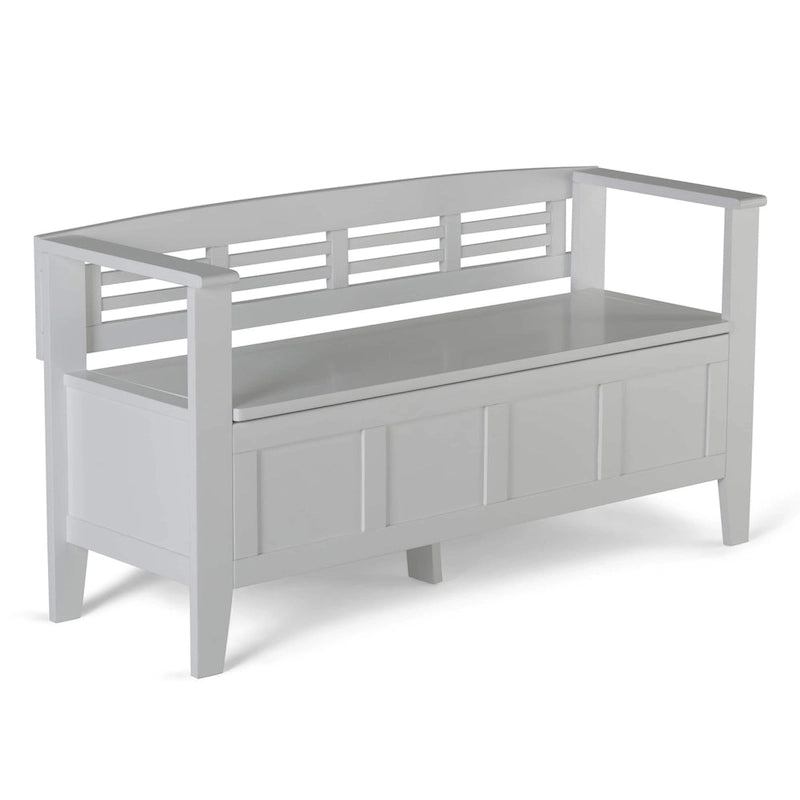 WYNDENHALL Chandler Banc de rangement d'entrée contemporain en bois massif de 48 pouces de large - 48 x 17 x 25,2