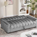 Divano letto convertibile in velluto da 82,7" con 2 cuscini