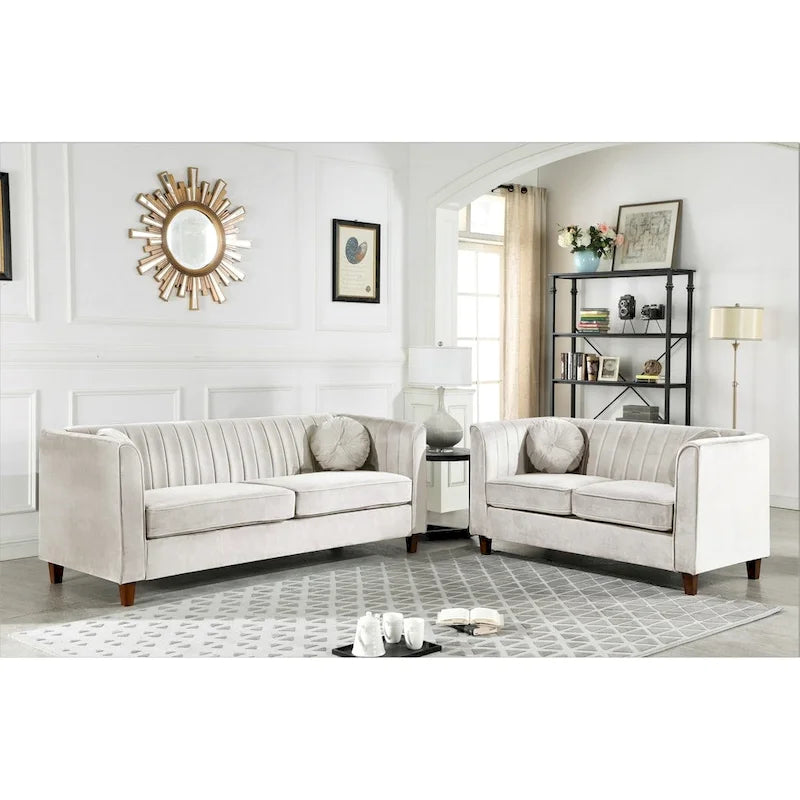 Set da soggiorno Arvilla Velvet Kitts Classic Chesterfield