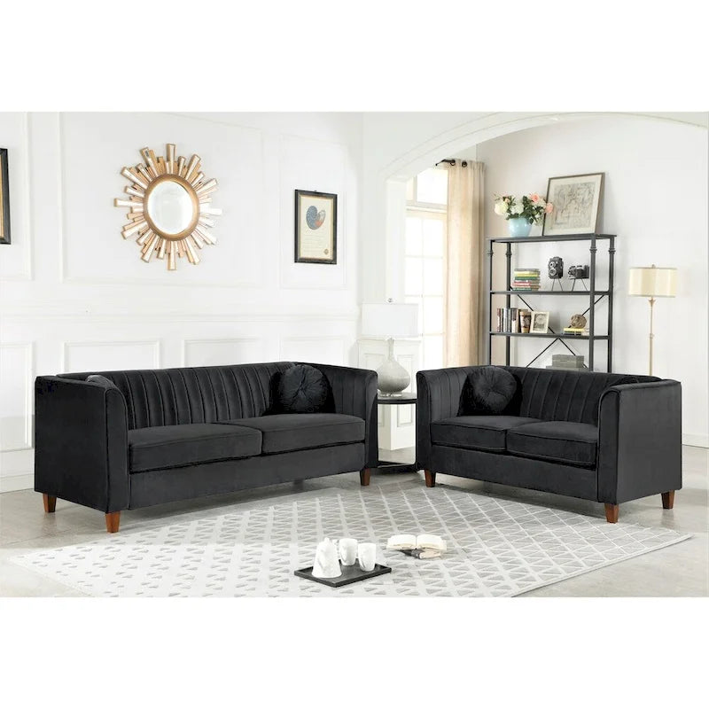 Set da soggiorno Arvilla Velvet Kitts Classic Chesterfield