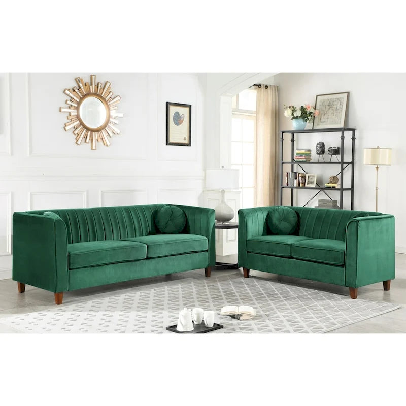 Set da soggiorno Arvilla Velvet Kitts Classic Chesterfield