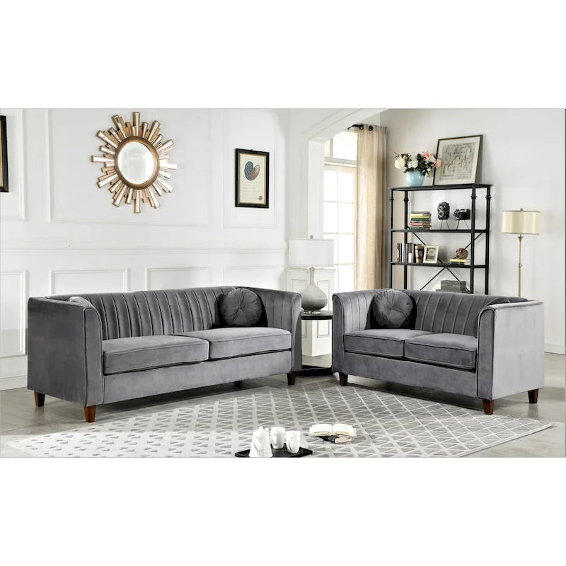 Set da soggiorno Arvilla Velvet Kitts Classic Chesterfield