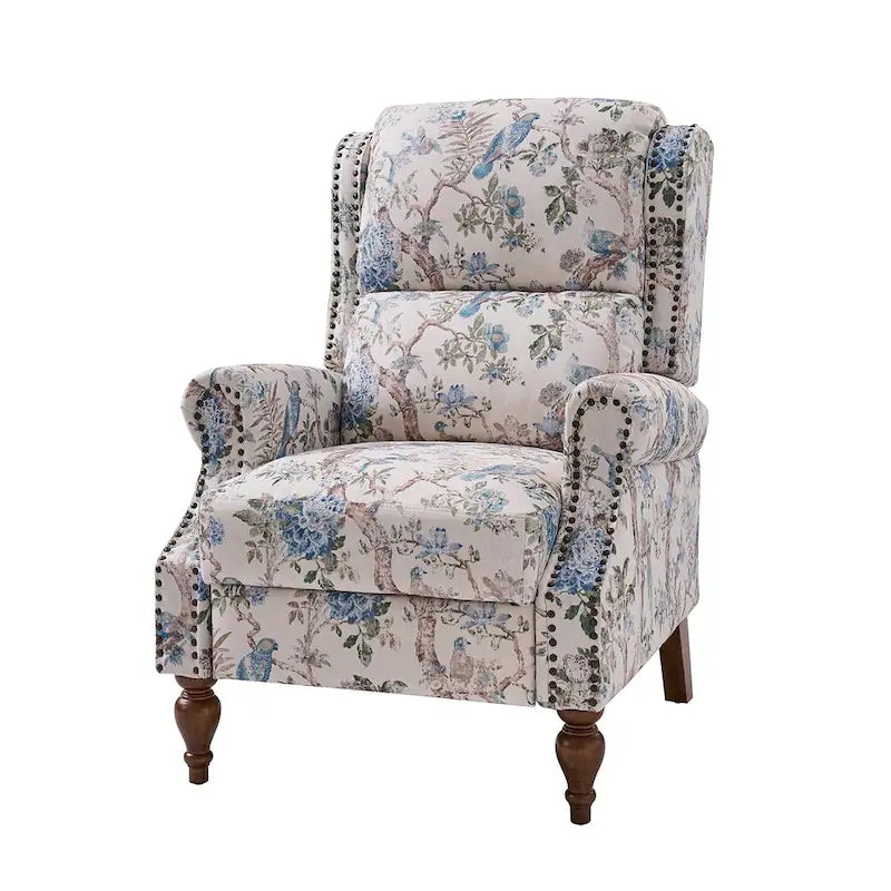 Poltrona Reclinabile Manuale per Soggiorno Terri Classic Cutaway Arms con Borchie di HULALA HOME