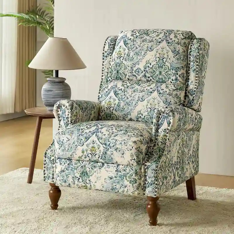 Poltrona Reclinabile Manuale per Soggiorno Terri Classic Cutaway Arms con Borchie di HULALA HOME