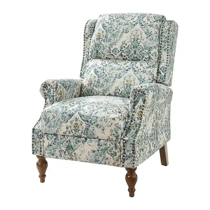 Poltrona Reclinabile Manuale per Soggiorno Terri Classic Cutaway Arms con Borchie di HULALA HOME