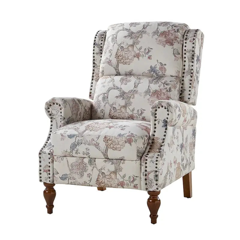 Poltrona Reclinabile Manuale per Soggiorno Terri Classic Cutaway Arms con Borchie di HULALA HOME