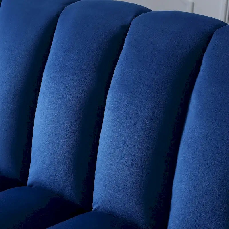 Divano-letto convertibile da soggiorno imbottito in tessuto con schienale a canali