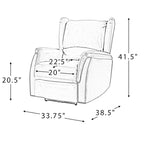 Poltrona reclinabile Eduardo in vera pelle con porta USB, set da 2