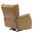 Poltrona reclinabile Eduardo in vera pelle con porta USB, set da 2