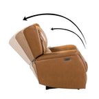 Poltrona reclinabile Eduardo in vera pelle con porta USB, set da 2