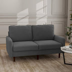 Divanetto moderno in velluto con gambe in legno