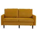 Divanetto moderno in velluto con gambe in legno