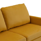 Divanetto moderno in velluto con gambe in legno