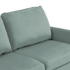Divanetto moderno in velluto con gambe in legno