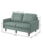 Divanetto moderno in velluto con gambe in legno