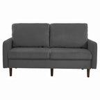 Divanetto moderno in velluto con gambe in legno