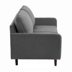 Divanetto moderno in velluto con gambe in legno
